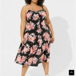 Floral Midi Dress - Plus Size pink floral spaggetti midi - Available at LC and Cheeks