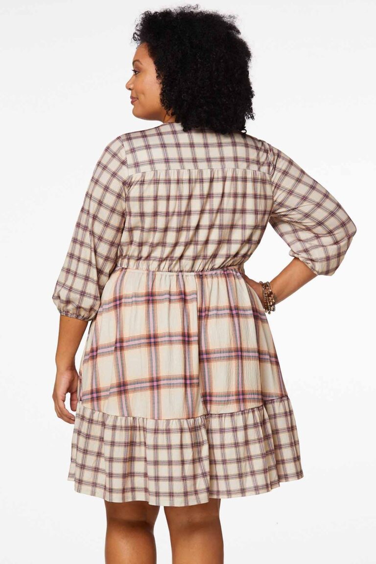 Brown Check Swing Dress from LC and Cheeks Plus Size Store