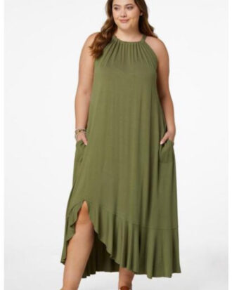 Army Green Thin Strap Dress