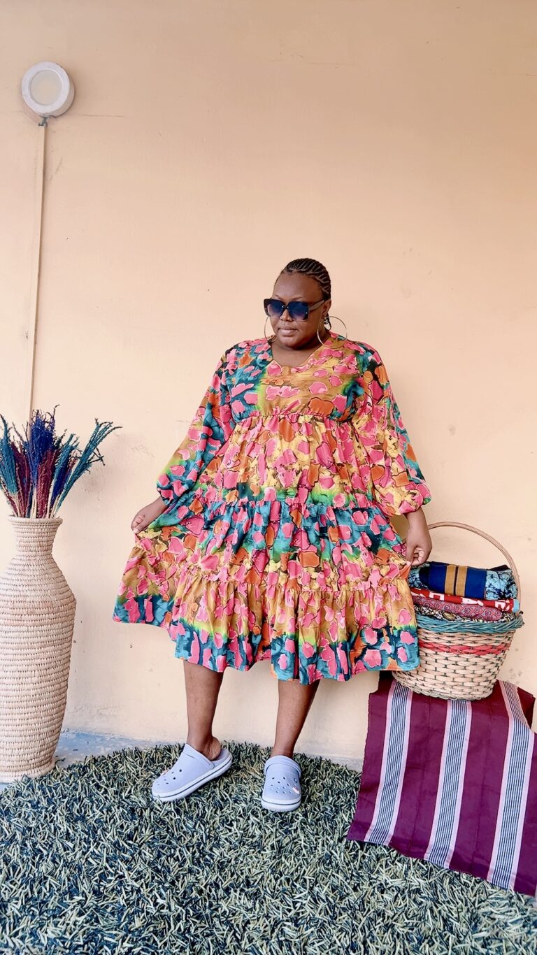 Orange Printed Swing Dress