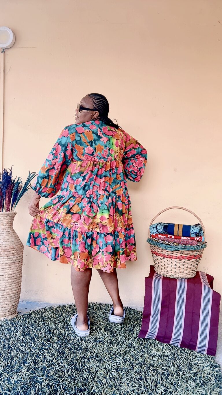 Orange Printed Swing Dress