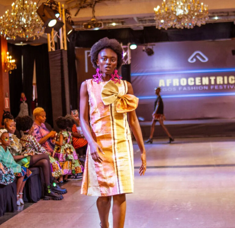 Asooke Bow Dress - LC and Cheeks at Lagos Fashion Festival