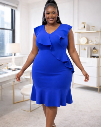 Blue Frail Work Dress