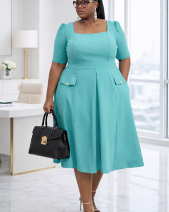 Aqua Skater Work Dress