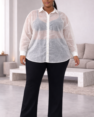 See Through Off White Shirt