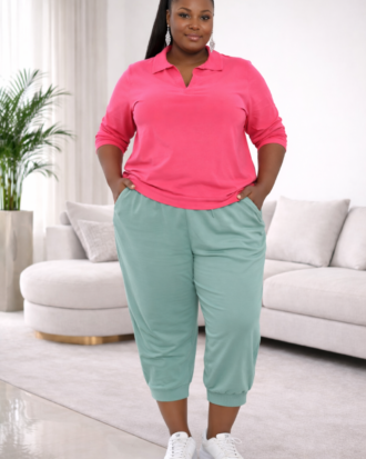 Sea Green Crop Joggers