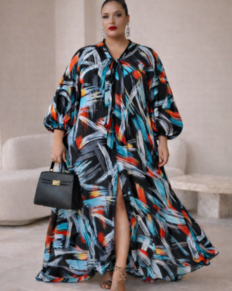 Arike Printed Bubu- Pinky