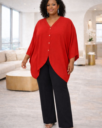 Balloon Chiffon Top - Burgundy