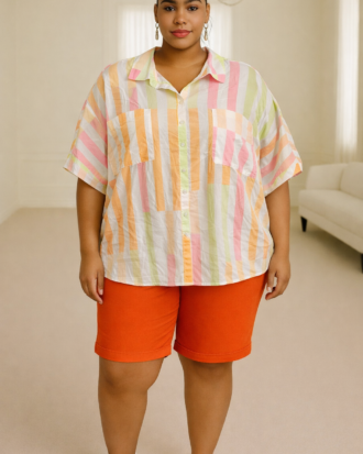 Colourful Stripe Short Sleeve Shirt