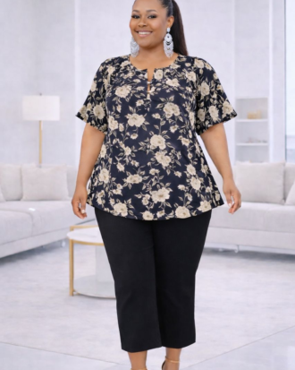 Flare Sleeve Printed Top