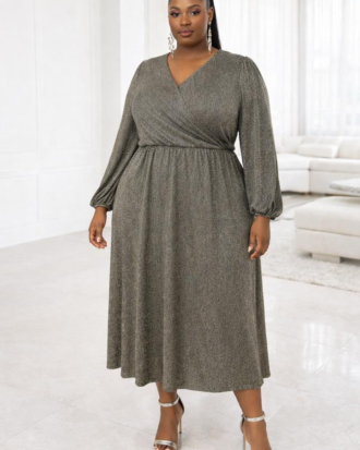 Gold Glitter Black Dress