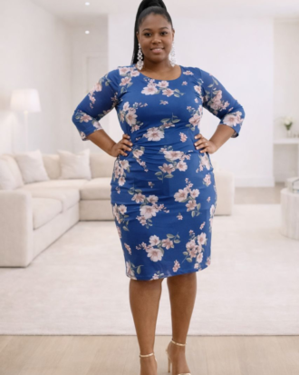 Side Ruched Mesh Dress